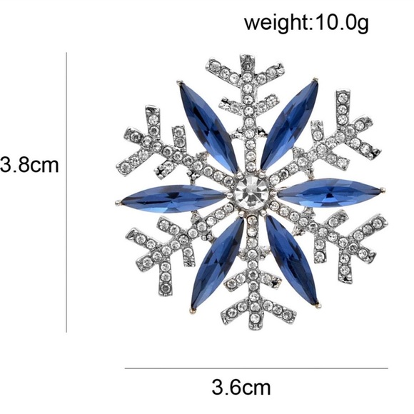 Rhinestone Snowflake Brooch Autum Winter Design - Picture 3 of 4